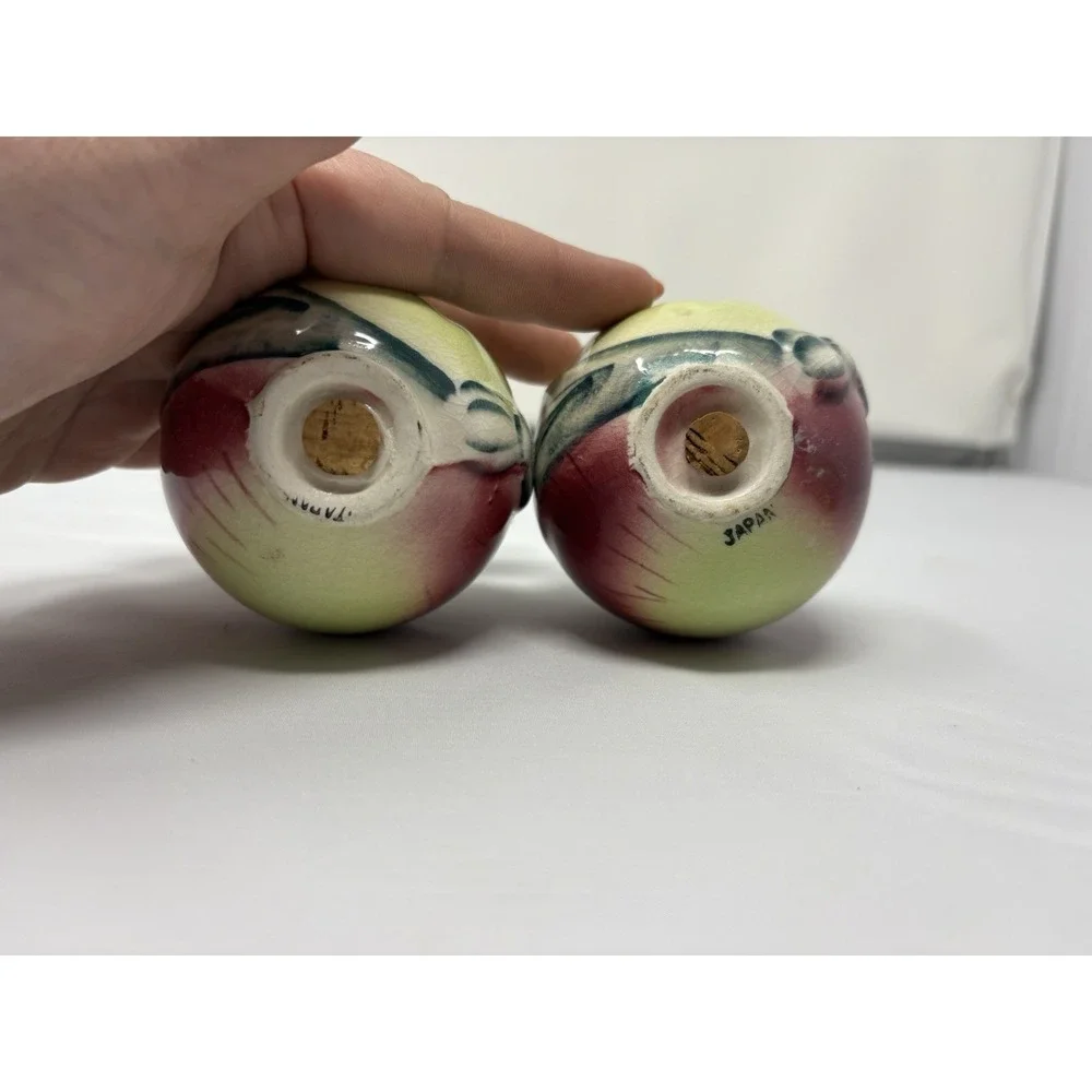 Vintage Anamorphic Fruit Heads Salt And Pepper Shakers Japan